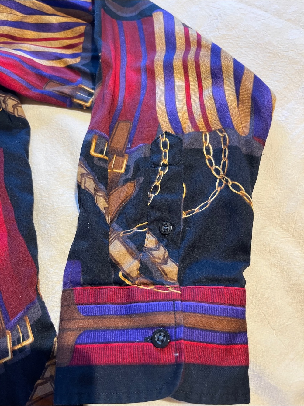 Lauren Ralph Lauren Vintage Button-Down Top Equestrian Print Excellent Size Med - Picture 8 of 9